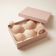 The Strapless Set in its blush gift box - two adhesive bras and body tape