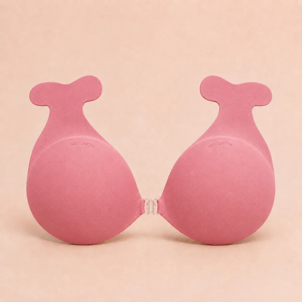 Sculpette Statement Bra in Blush, adhesive strapless bra with a clear front clasp