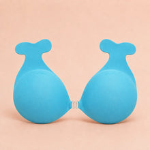 Sculpette Statement Bra in Indigo, adhesive strapless bra with a clear front clasp