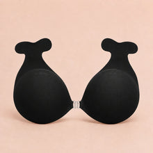 Sculpette Statement Bra in Onyx, adhesive strapless bra with a clear front clasp