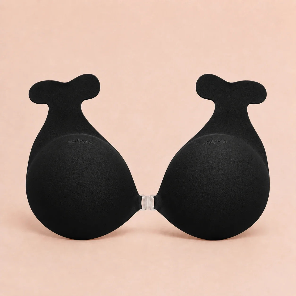 Sculpette Statement Bra in Onyx, adhesive strapless bra with a clear front clasp